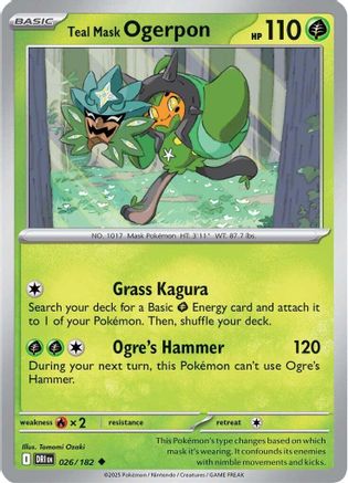 Teal Mask Ogerpon 026/182 - [SV10 Destined Rivals] Reverse Holofoil