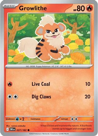 Growlithe 027/182 - [SV10 Destined Rivals] Reverse Holofoil