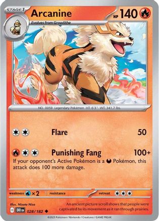 Arcanine 028/182 - [SV10 Destined Rivals] Reverse Holofoil