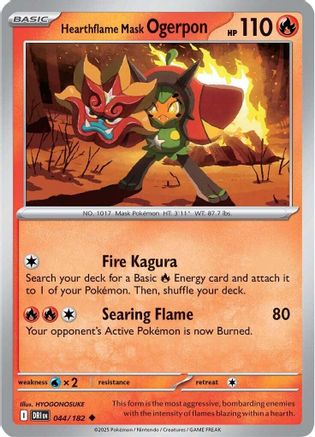 Hearthflame Mask Ogerpon 044/182 - [SV10 Destined Rivals] Reverse Holofoil