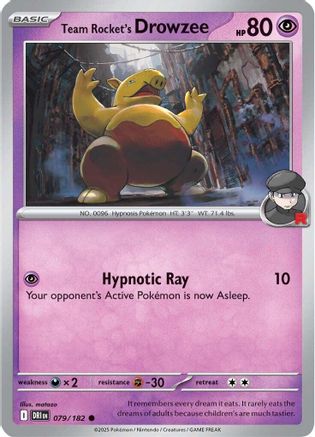 Team Rocket's Drowzee 079/182 - [SV10 Destined Rivals] Reverse Holofoil