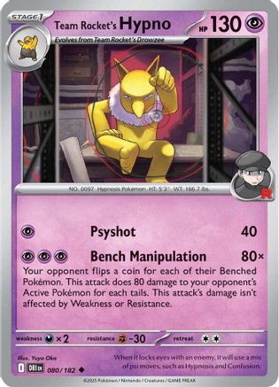 Team Rocket's Hypno 080/182 - [SV10 Destined Rivals] Reverse Holofoil