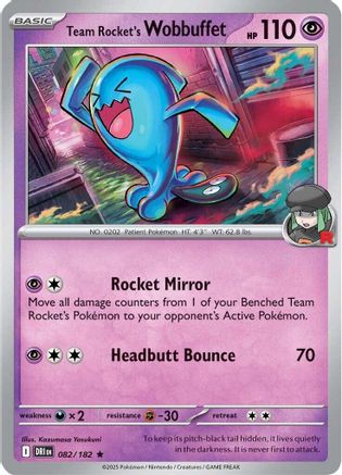 Team Rocket's Wobbuffet 082/182 - [SV10 Destined Rivals] Reverse Holofoil