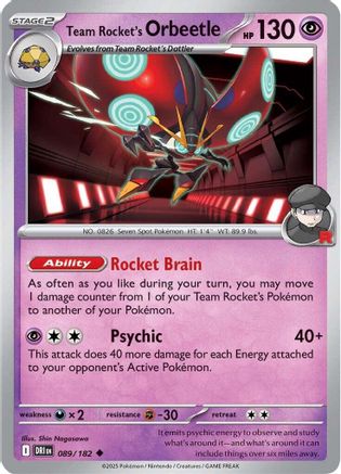 Team Rocket's Orbeetle - 089/182 - [SV10 Destined Rivals] Reverse Holofoil