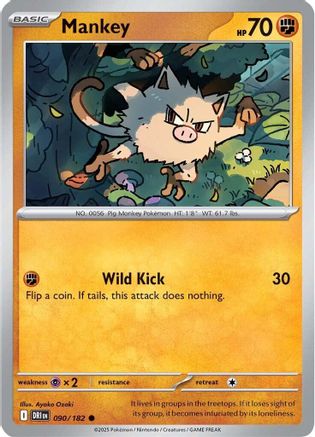 Mankey 090/182 - [SV10 Destined Rivals] Reverse Holofoil