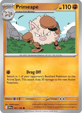 Primeape 091/182 - [SV10 Destined Rivals] Reverse Holofoil