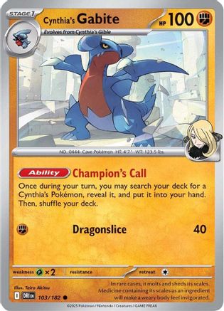 Cynthia's Gabite 103/182 - [SV10 Destined Rivals] Reverse Holofoil