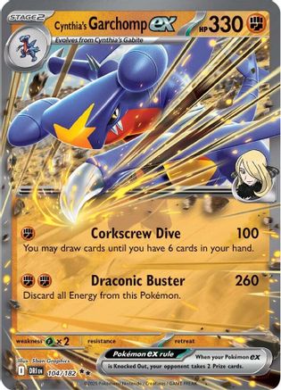 Cynthia's Garchomp ex - 104/182 - [SV10 Destined Rivals] Holofoil