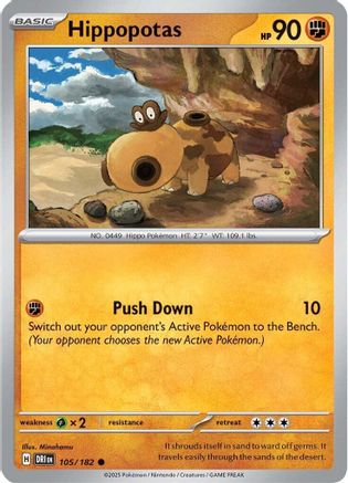 Hippopotas 105/182 - [SV10 Destined Rivals] Reverse Holofoil
