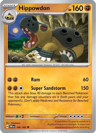Hippowdon 106/182 - [SV10 Destined Rivals] Reverse Holofoil