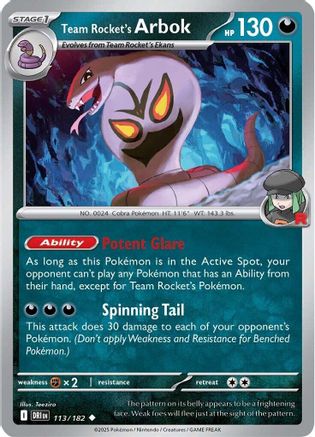 Team Rocket's Arbok 113/182 - [SV10 Destined Rivals] Reverse Holofoil