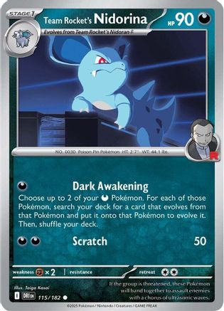 Team Rocket's Nidorina 115/182 - [SV10 Destined Rivals] Reverse Holofoil