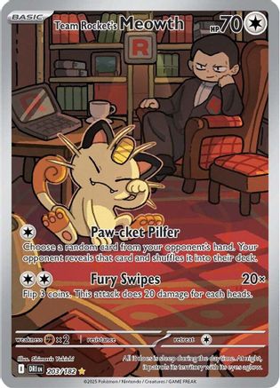 Team Rocket's Meowth - 203/182 - [SV10 Destined Rivals] Holofoil