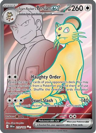 Team Rocket's Persian ex - 219/182 - [SV10 Destined Rivals] Holofoil