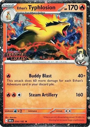 Ethan's Typhlosion (Prerelease) 034/182 - [SV10 Destined Rivals] Holofoil