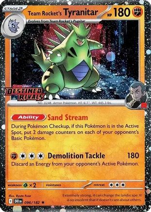 Team Rocket's Tyranitar (Prerelease) 096/182 - [SV10 Destined Rivals] Holofoil