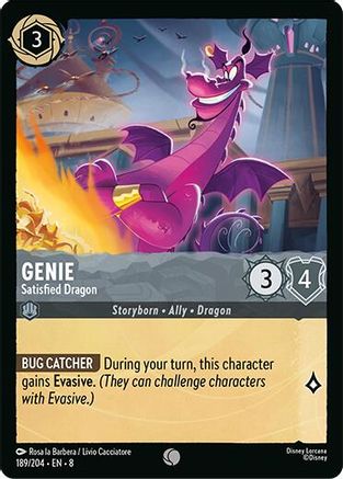 Genie - Satisfied Dragon (189/204) - [ Reign of Jafar ] Cold Foil