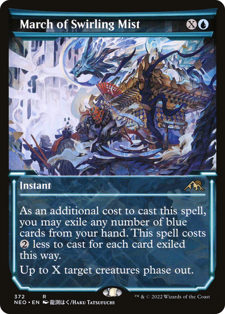 March of Swirling Mist (NEO-372) - [Kamigawa: Neon Dynasty]: (Showcase) Foil