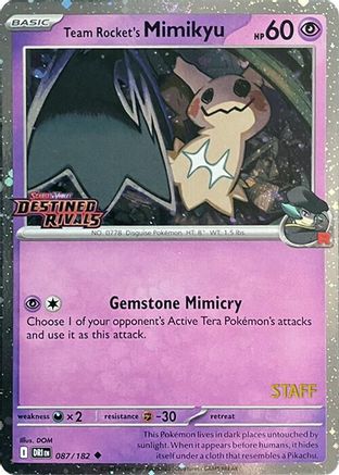 Team Rocket's Mimikyu (Prerelease Staff) 87 - [SV10 Destined Rivals] Holofoil