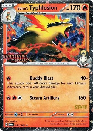 Ethan's Typhlosion (Prerelease Staff) 34 - [SV10 Destined Rivals] Holofoil