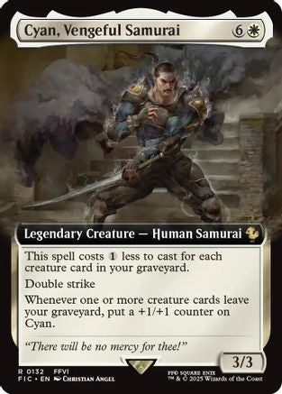 Cyan, Vengeful Samurai (Extended Art) (FIC-132) - [Commander: FINAL FANTASY] Foil