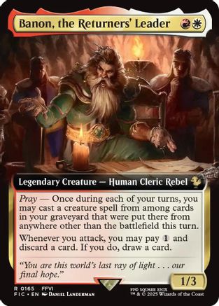 Banon, the Returners' Leader (Extended Art) (FIC-165) - [Commander: FINAL FANTASY]