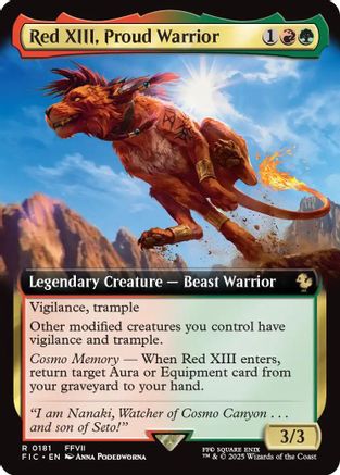 Red XIII, Proud Warrior (Extended Art) (FIC-181) - [Commander: FINAL FANTASY] Foil