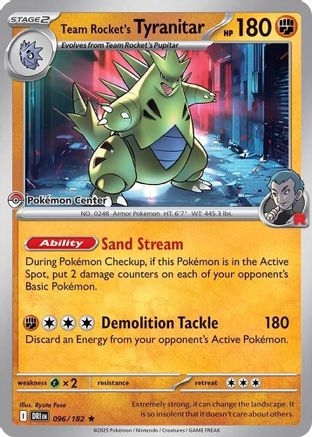 Team Rocket's Tyranitar (Pokemon Center Exclusive) 96 - [Miscellaneous Cards & Products]