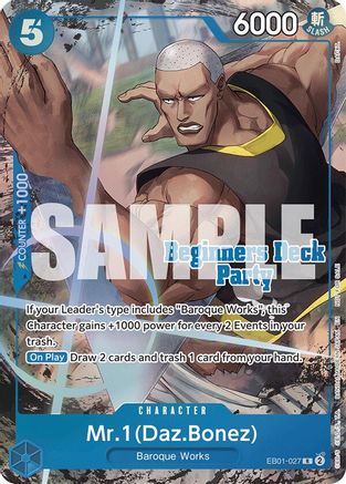 Mr. 1 (Daz.Bonez) (Beginners Deck Party [ST-23] - [ST-28] Winner Pack) (EB01-027) - One Piece Promotion Cards