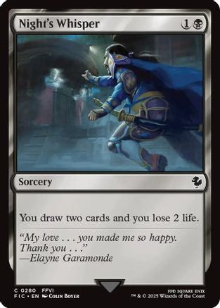 Night's Whisper (Surge Foil) (FIC-280) - [Commander: FINAL FANTASY] Foil