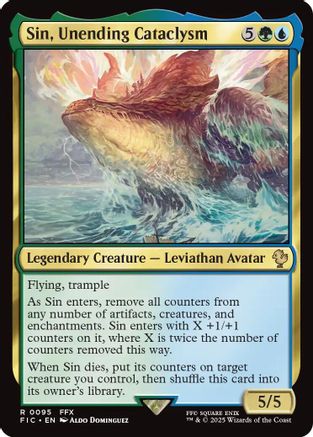 Sin, Unending Cataclysm (Surge Foil) (FIC-095) - [Commander: FINAL FANTASY] Foil