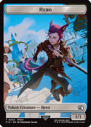 Hero (0003) // Wizard (0014) Double-Sided Token (FIN-3 // 14) - [FINAL FANTASY]