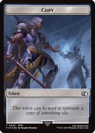 Copy (0025) // Moogle (0034) Double-Sided Token (Surge Foil) (FIN-25 // 34) - [FINAL FANTASY] Foil