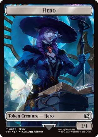 Hero (0030) // Wizard (0035) Double-Sided Token (Surge Foil) (FIN-30 // 35) - [FINAL FANTASY] Foil