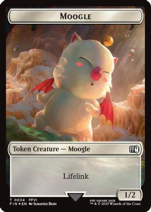 Moogle (0034) // Treasure (0036) Double-Sided Token (Surge Foil) (FIN-34 // 36) - [FINAL FANTASY] Foil