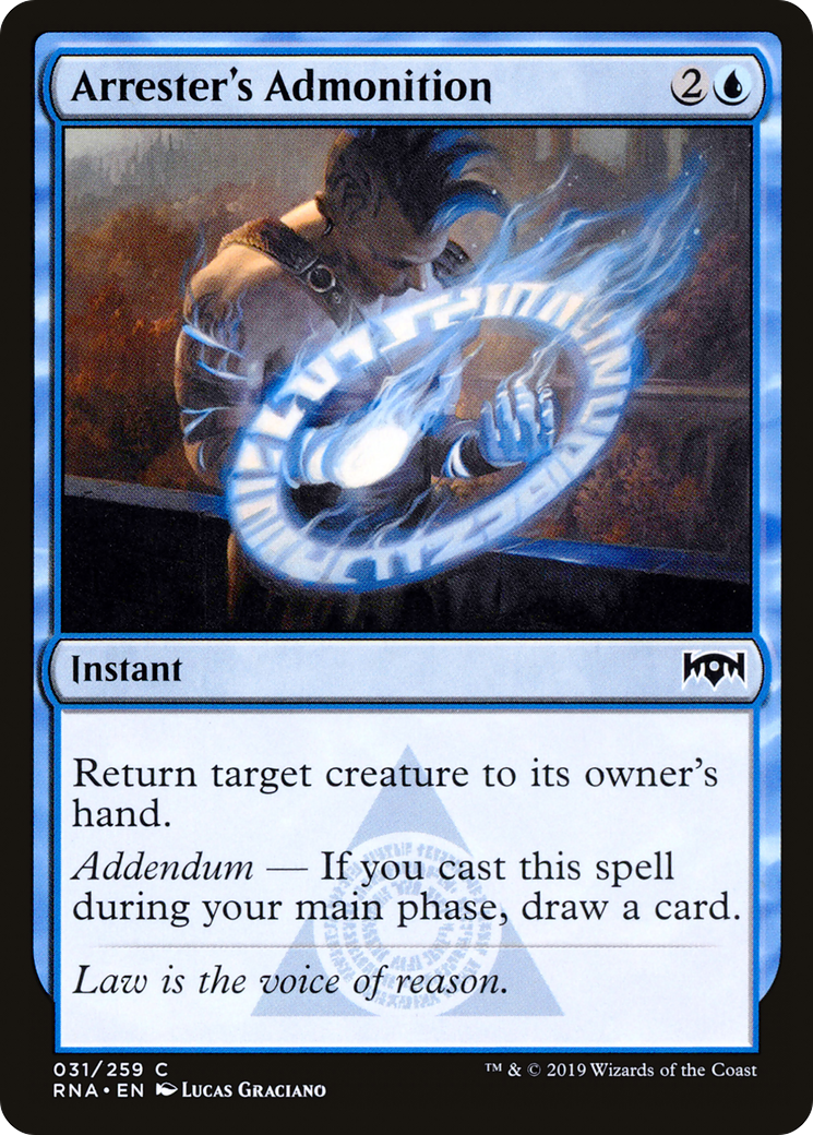 Arrester's Admonition (RNA-031) - [Ravnica Allegiance]