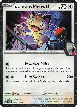 Team Rocket's Meowth (Cosmos Holo) 149 - [Miscellaneous Cards & Products] Holofoil