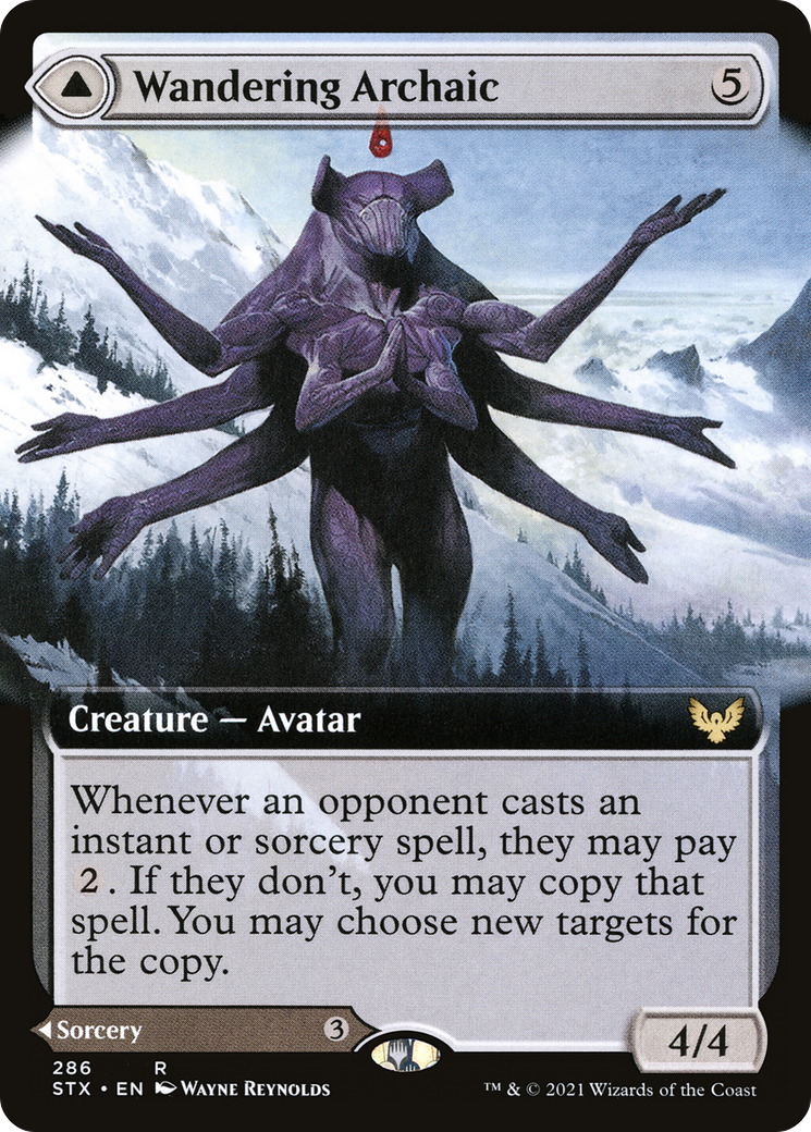 Wandering Archaic // Explore the Vastlands (STX-286) - [Strixhaven: School of Mages]: (Extended Art)
