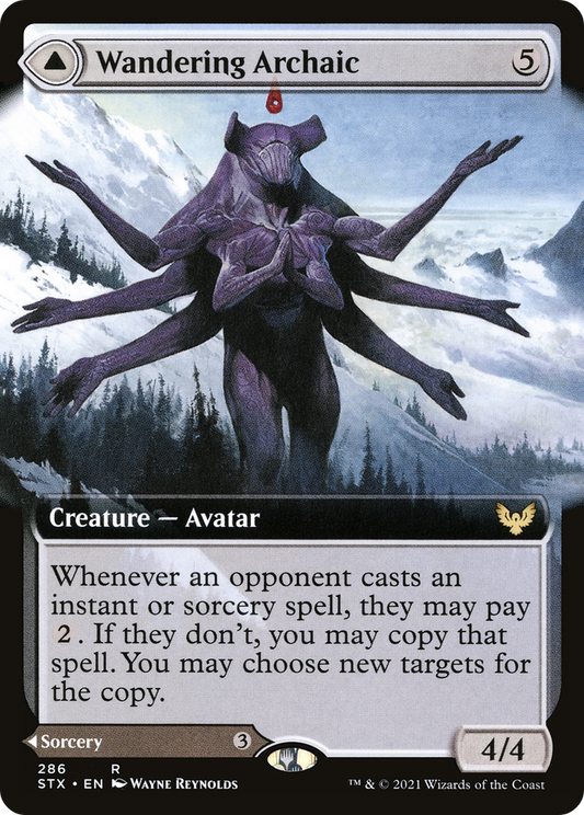 Wandering Archaic // Explore the Vastlands (STX-286) - [Strixhaven: School of Mages]: (Extended Art)