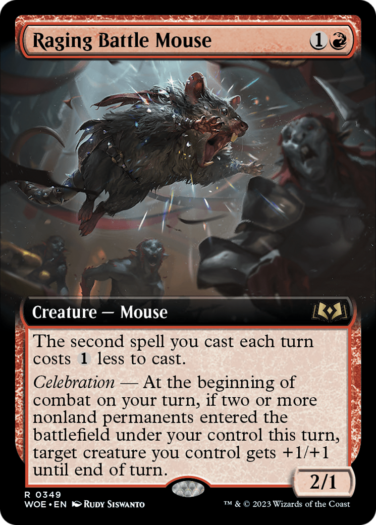 Raging Battle Mouse (Extended Art) (WOE-349) - [Wilds of Eldraine]: (Extended Art)