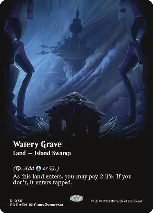 Watery Grave (Borderless) (Galaxy Foil) (EOE-381) - [Edge of Eternities] Foil