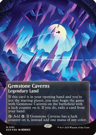 Gemstone Caverns (0151) (Borderless) (Galaxy Foil) (EOS-151) - [Edge of Eternities: Stellar Sights] Foil