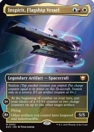 Inspirit, Flagship Vessel (Borderless) (EOC-002) - [Commander: Edge of Eternities] Foil
