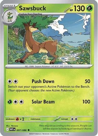 Sawsbuck 7 - [SV White Flare] Reverse Holofoil