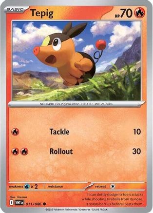 Tepig 11 - [SV White Flare] Reverse Holofoil