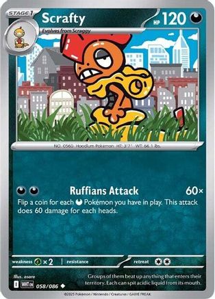 Scrafty 58 - [SV White Flare] Reverse Holofoil