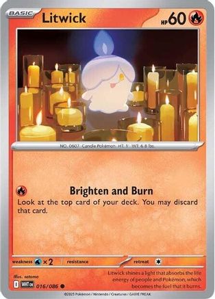 Litwick 016/086 - [SV White Flare] Reverse Holofoil