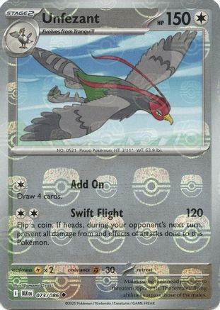 Unfezant (Master Ball Pattern) 73 - [SV Black Bolt] Holofoil
