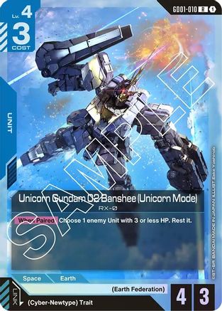 Unicorn Gundam 02 Banshee (Unicorn Mode) (GD01-010) - Newtype Rising Holofoil