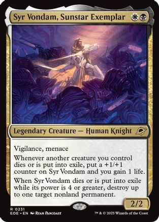 Syr Vondam, Sunstar Exemplar (EOE-231) - [Edge of Eternities] Foil